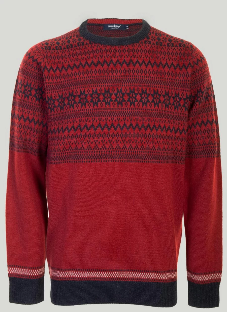 James Pringle Men's Machine Washable Lambswool Fairisle Jumper - Premium Knitwear