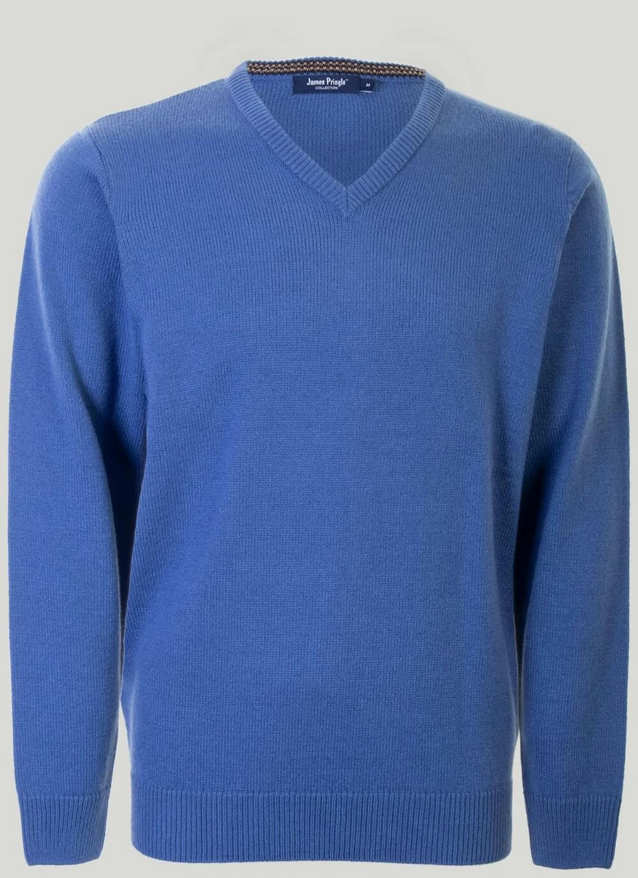 James Pringle Men's V Neck Jumper - Classic Knit Sweater for Men
