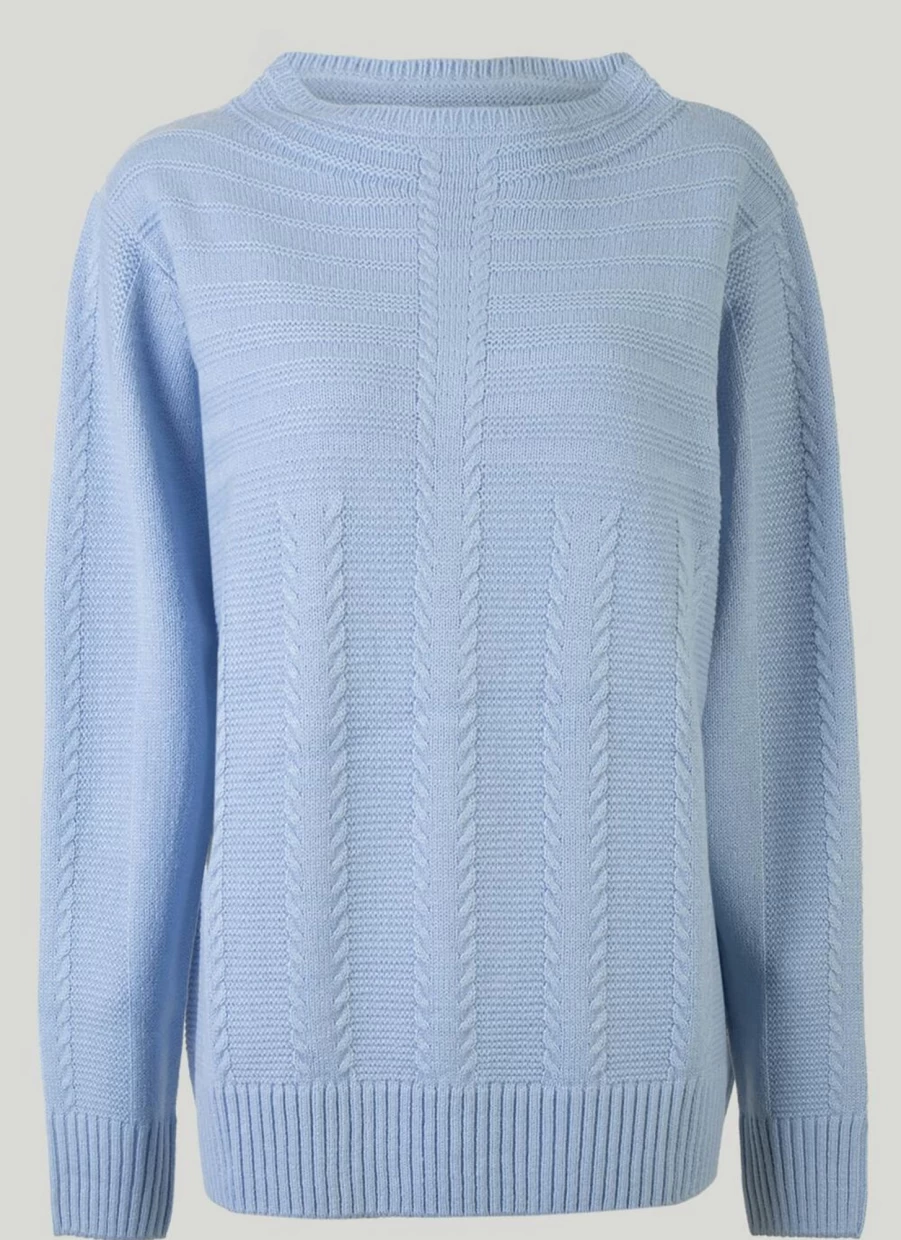Isle Women's Funnel Neck Jumper Soft Knit Sweater Casual Comfortable Pullover