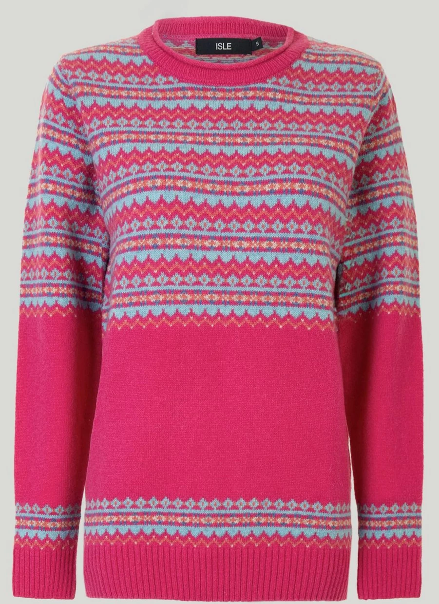 Isle Women's Lambswool Fairisle Yoke Knit Jumper