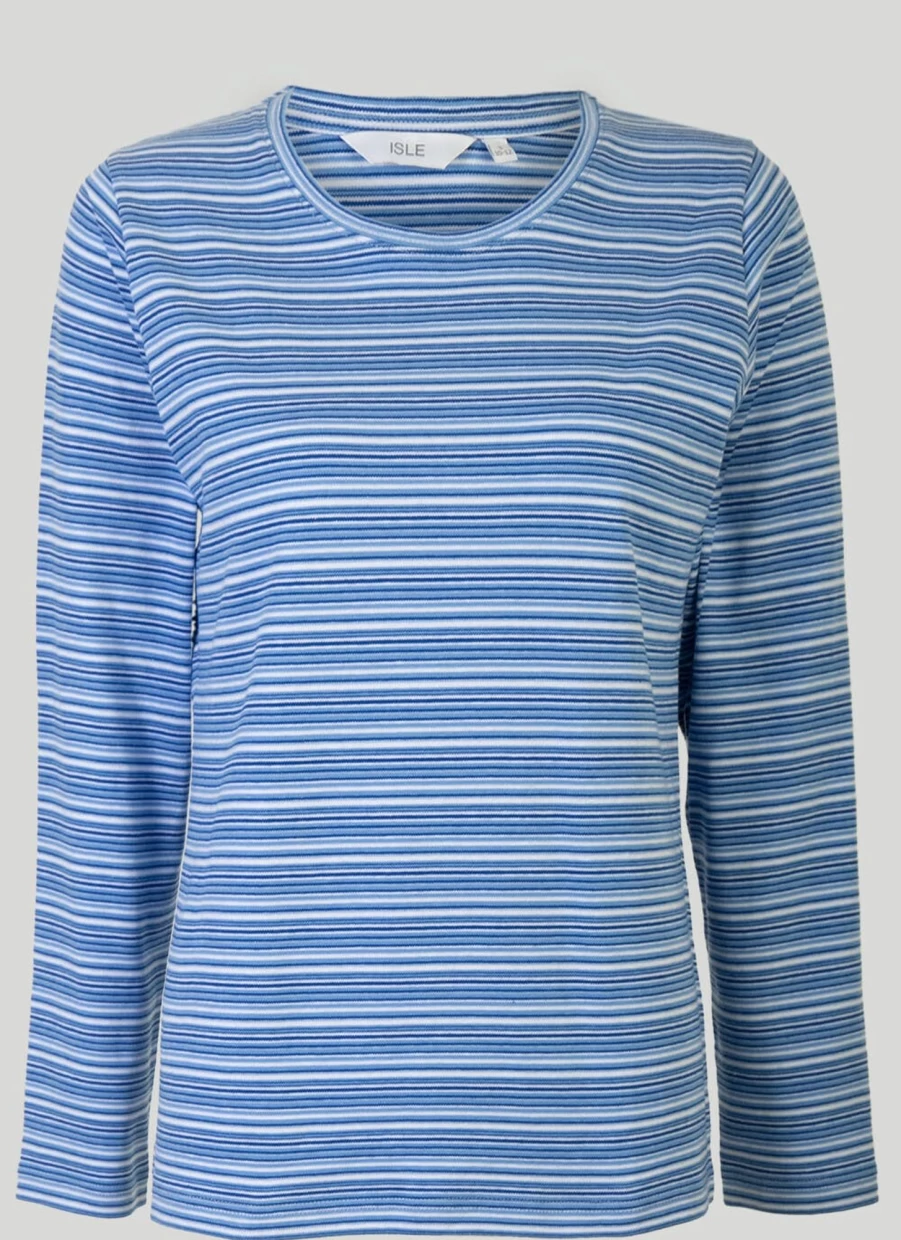 "Isle Women's Mini Stripe Top - Stylish Striped Casual Tee"