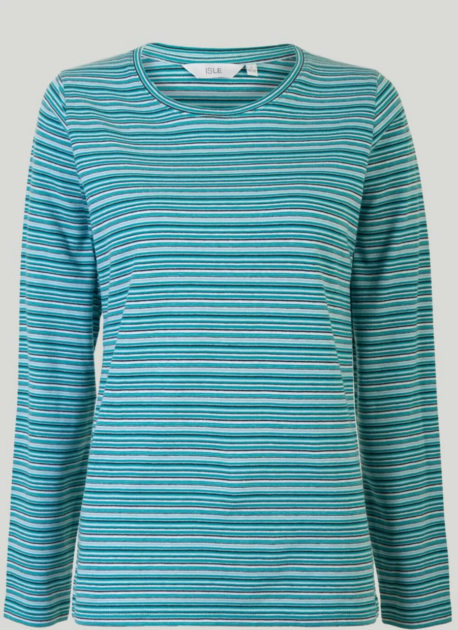 "Isle Women's Mini Stripe Top - Stylish Striped Casual Tee"