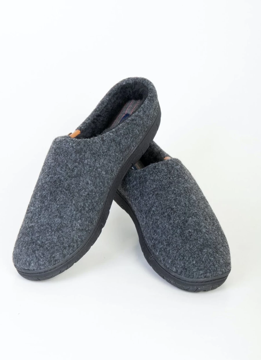James Pringle Men's Felted Wool Mule Slippers - Comfortable Indoor/Outdoor House Shoes
