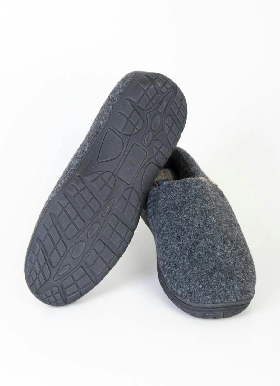 James Pringle Men's Felted Wool Mule Slippers - Comfortable Indoor/Outdoor House Shoes