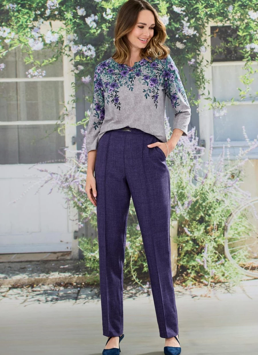 Honor Millburn Women's Lavender Classic Trouser - Elegant High-Waisted Comfort Pants