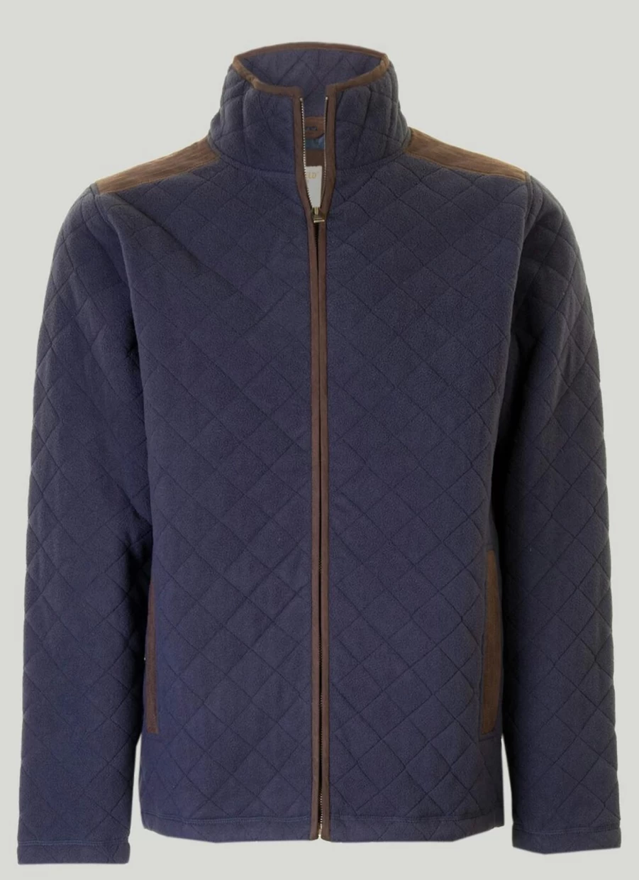 PG Field Men's Quilted Fleece Jacket - Warm Lightweight Outdoor Coat