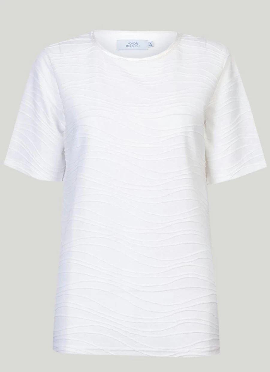 Honor Millburn Women's Wave Texture Graphic T-Shirt - Stylish Casual Tee