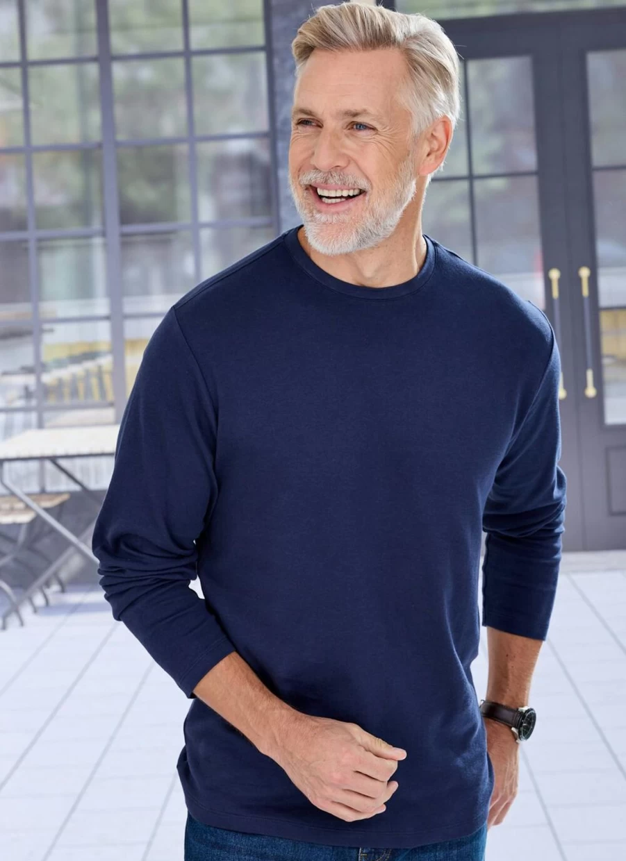 James Pringle Men's Long Sleeve Crew Neck Jersey Top - Comfortable & Stylish Casual Shirt