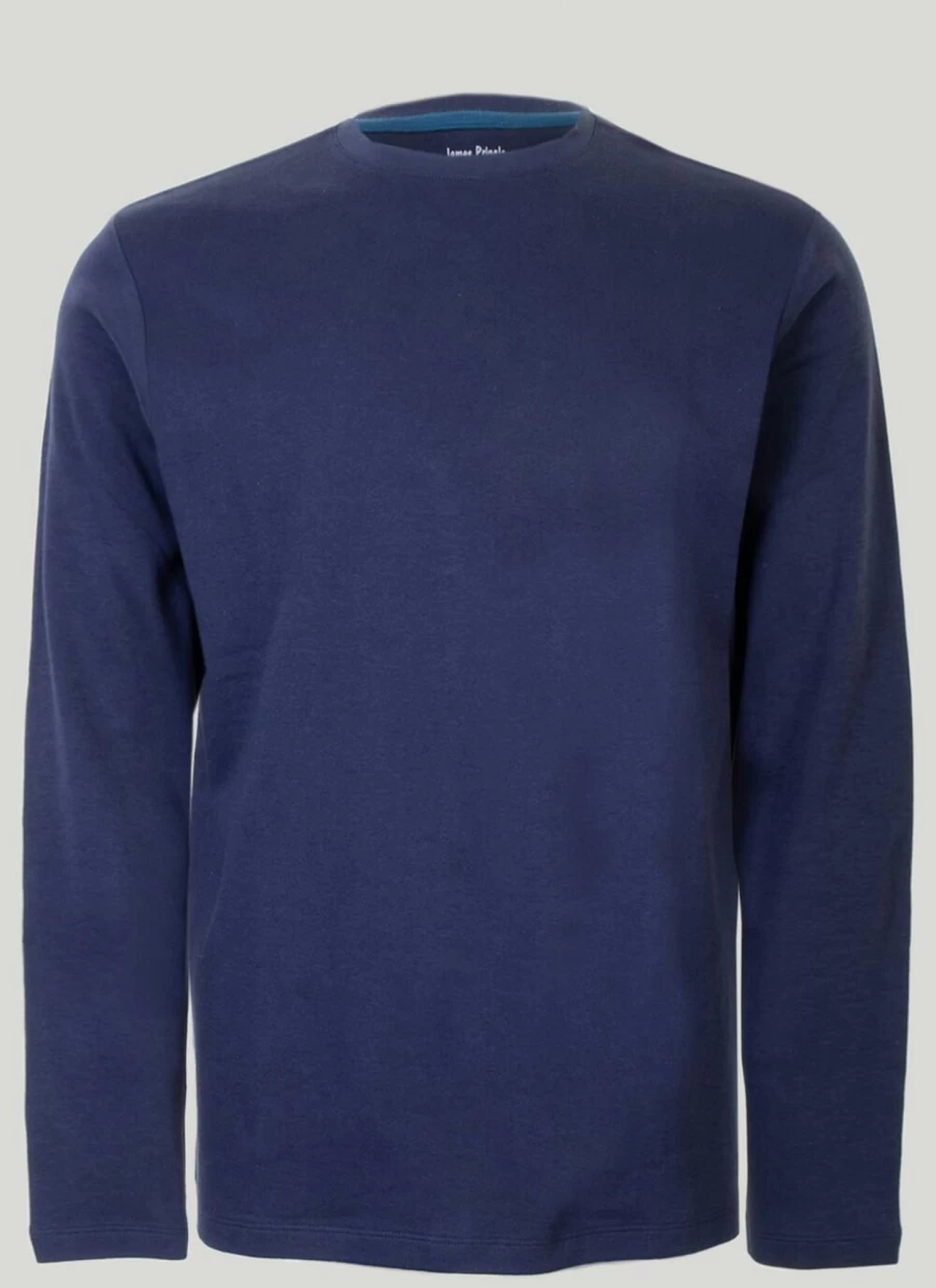 James Pringle Men's Long Sleeve Crew Neck Jersey Top - Comfortable & Stylish Casual Shirt