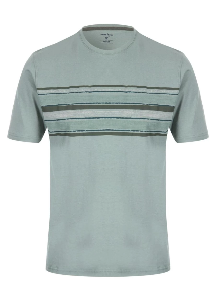 James Pringle Men's Stripe T-Shirt Classic Cotton Comfort Fit Casual Top