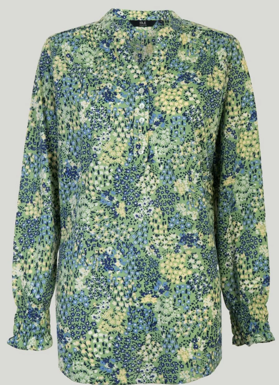 "Isle Women's Jersey Print Blouse - Stylish Casual Top for Women"