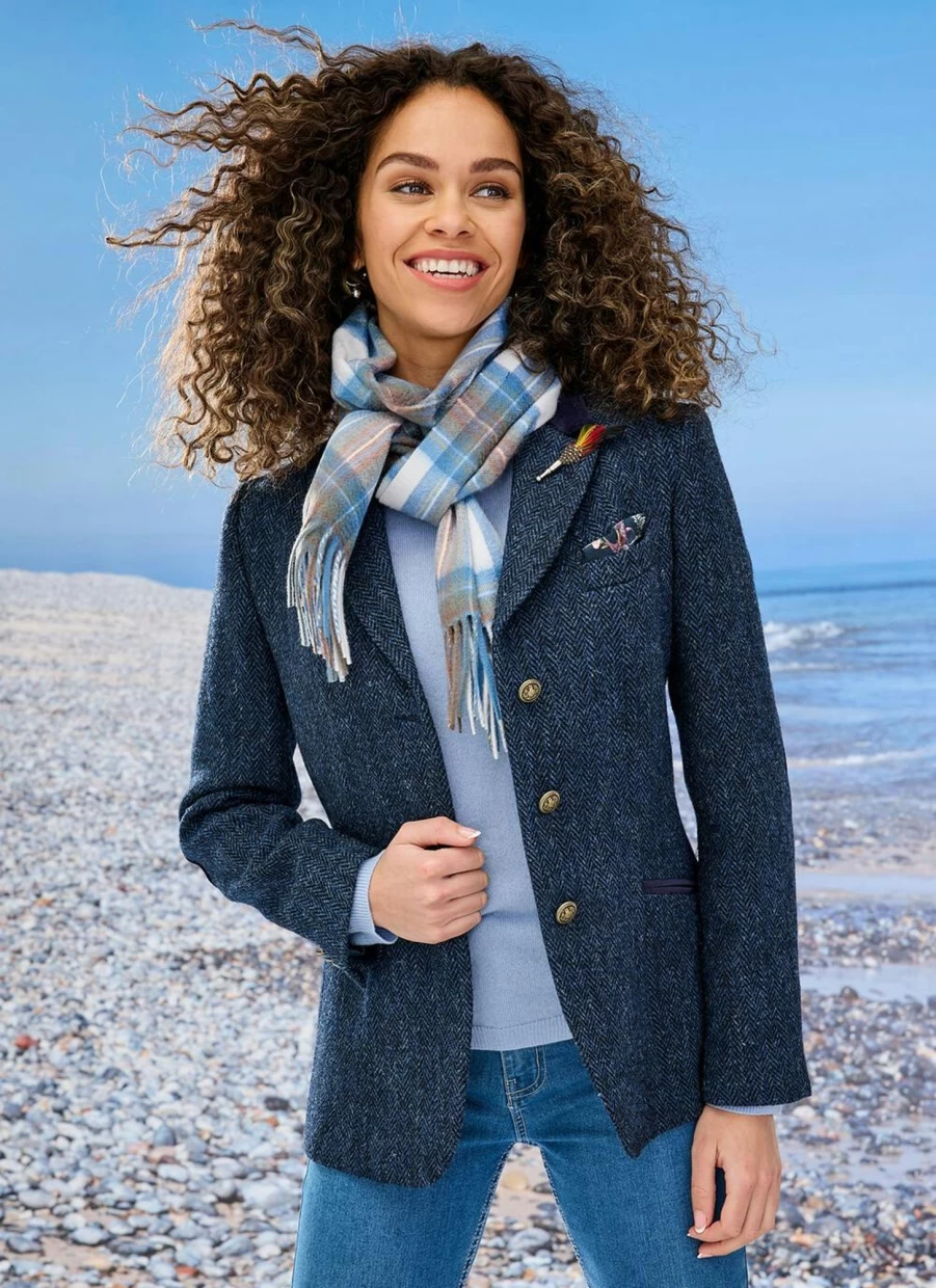 Harris Tweed Jacket for Women - Classic Dark Ladies Coat