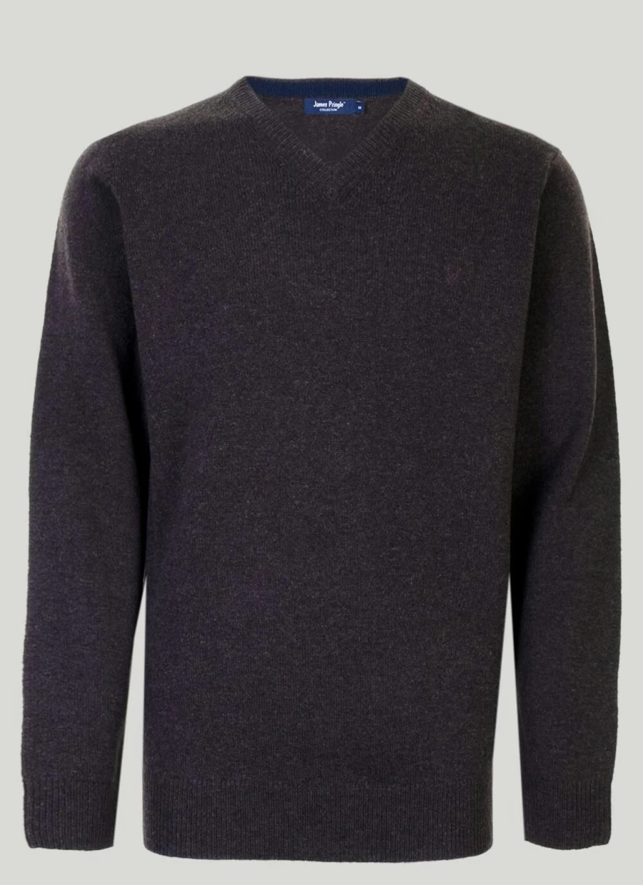 James Pringle Men's Lambswool V-Neck Jumper - Soft Knit Sweater for Men