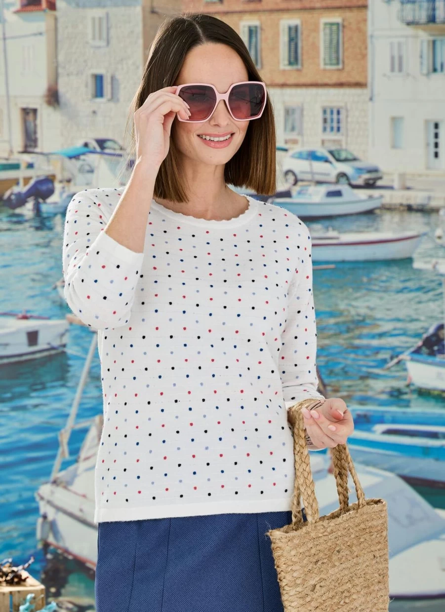 Honor Millburn Women's Spot Detail Jumper - Stylish Knit Sweater for Casual Wear