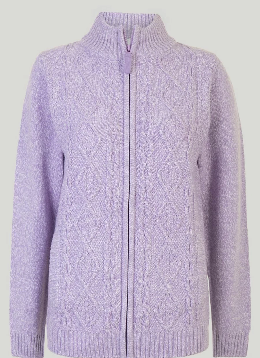 Isle Women's Zip Front Cardigan - Stylish Knit Sweater for Casual Wear