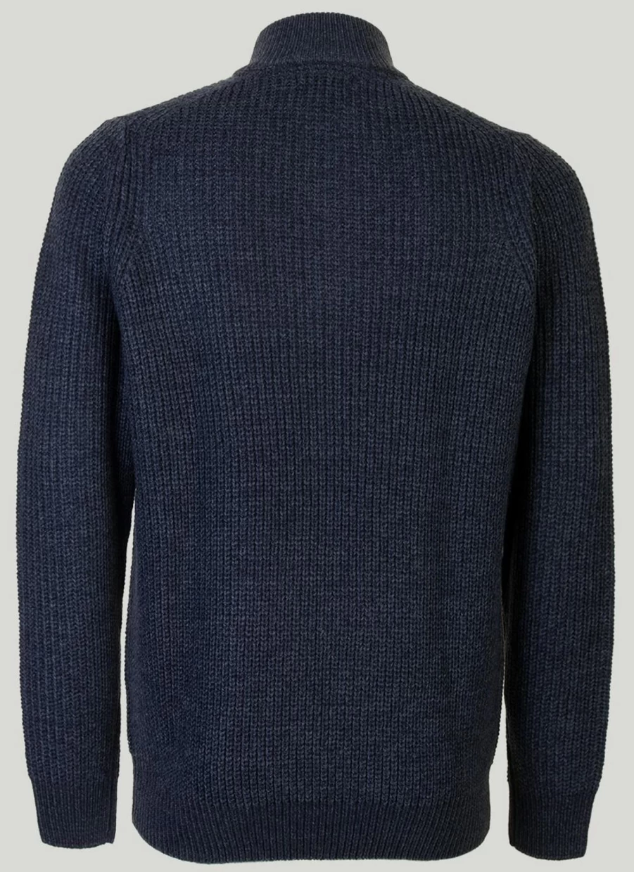 James Pringle Men's Half Zip Ribbed Knit Jumper - Classic Comfort & Style