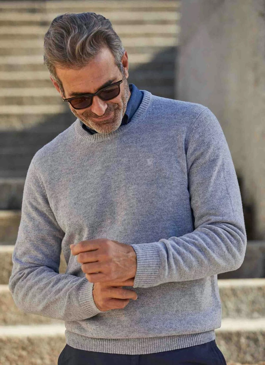 James Pringle Men's Lambswool Crew Neck Jumper - Soft Warm Knit Sweater