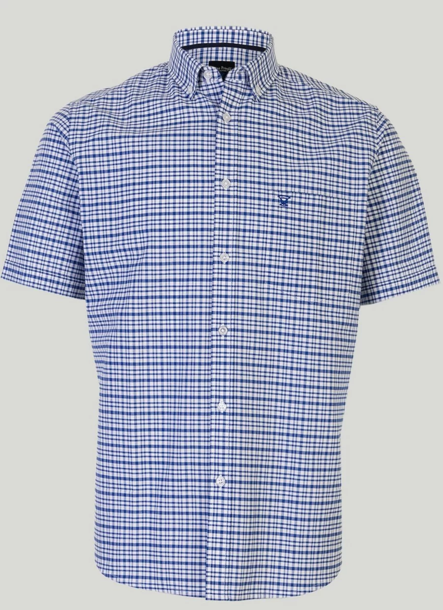 James Pringle Men's Oxford Check Shirt - Classic Plaid Button-Down for Men