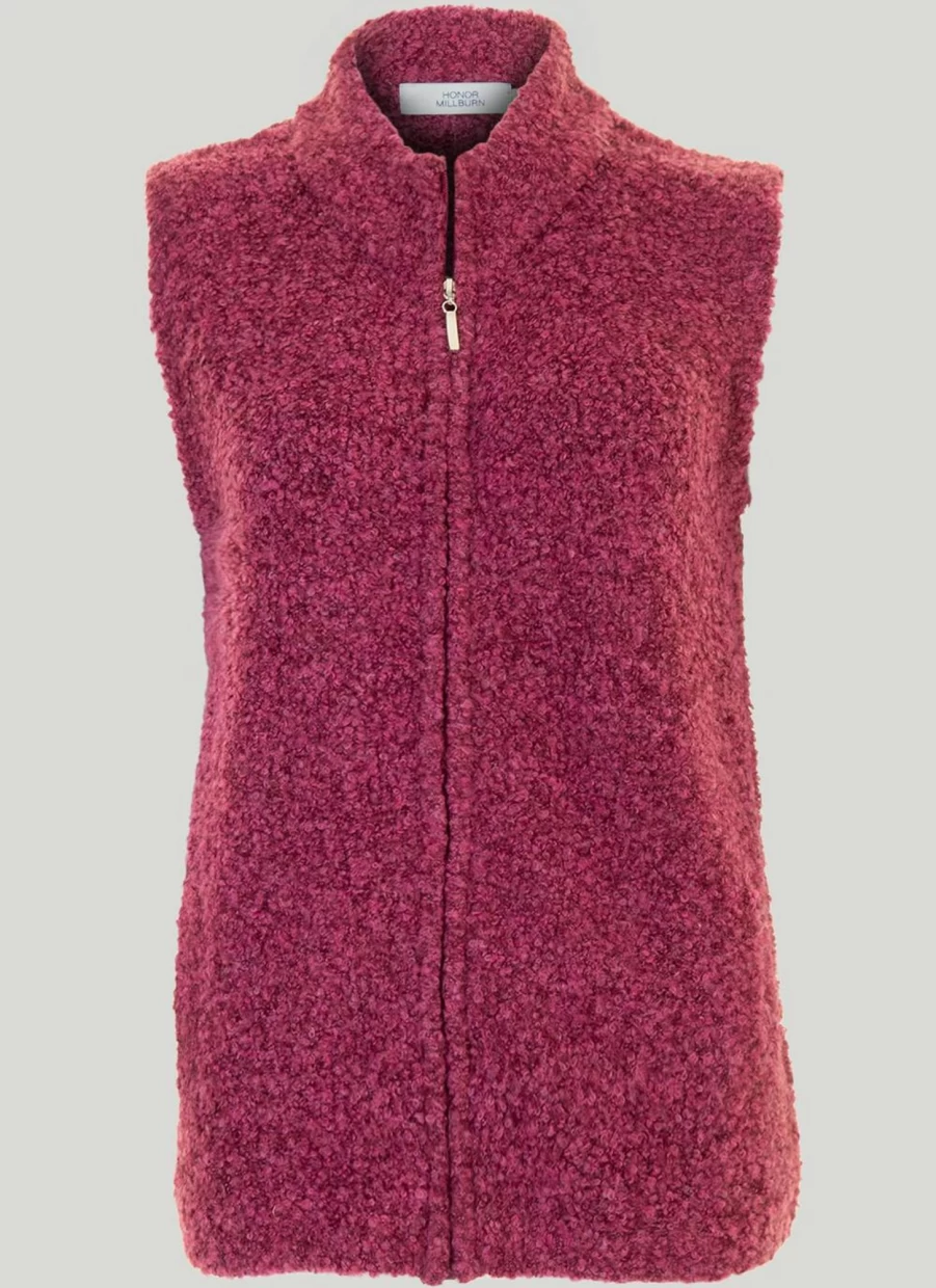Honor Millburn Women's Berry Zip Front Waistcoat - Stylish Casual Vest for Women