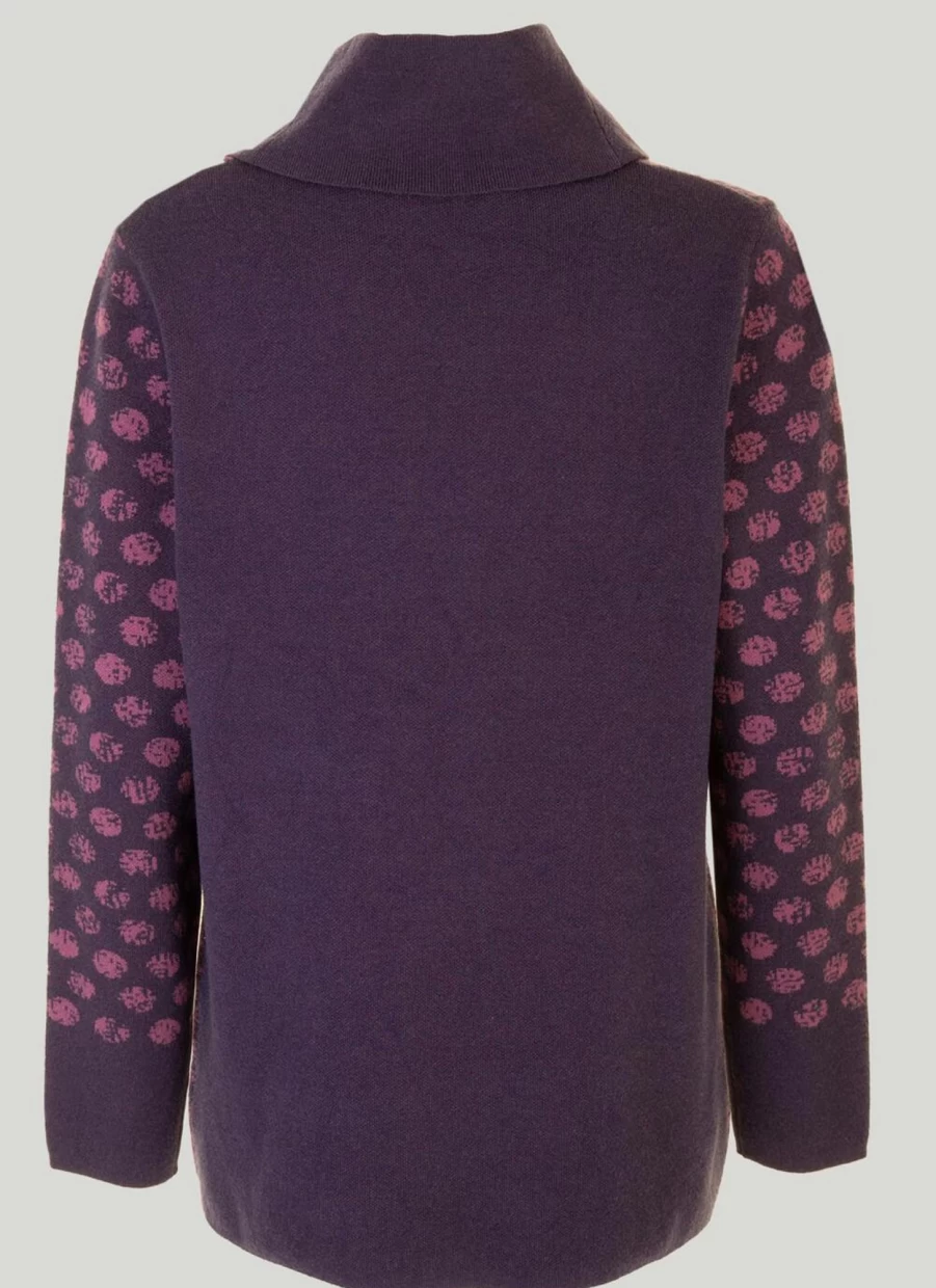 Isle Women's Print Cowl Neck Jumper Soft Knit Sweater Casual Pullover Tops