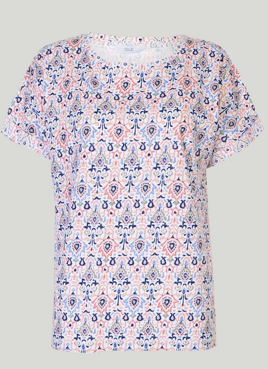 "Isle Women's Contrast Print T-Shirt - Stylish Graphic Tee for Women"
