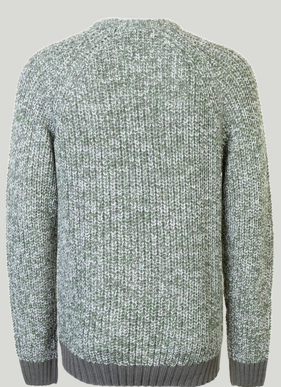 PG Field Men's Fisherman Rib Crew Neck Jumper - Warm Knit Sweater