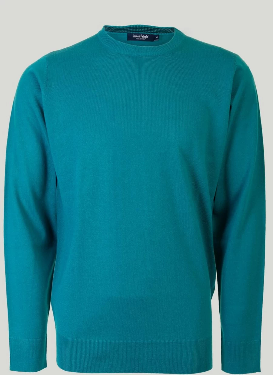 James Pringle Men's Fine Knit Crew Neck Jumper - Soft Comfortable Wool Sweater