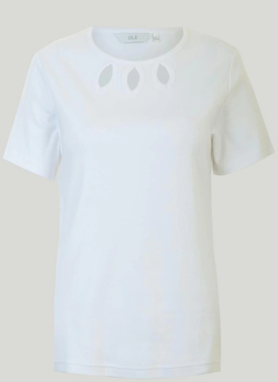 "Isle Women's Keyhole Neckline T-Shirt - Stylish Casual Top for Women"