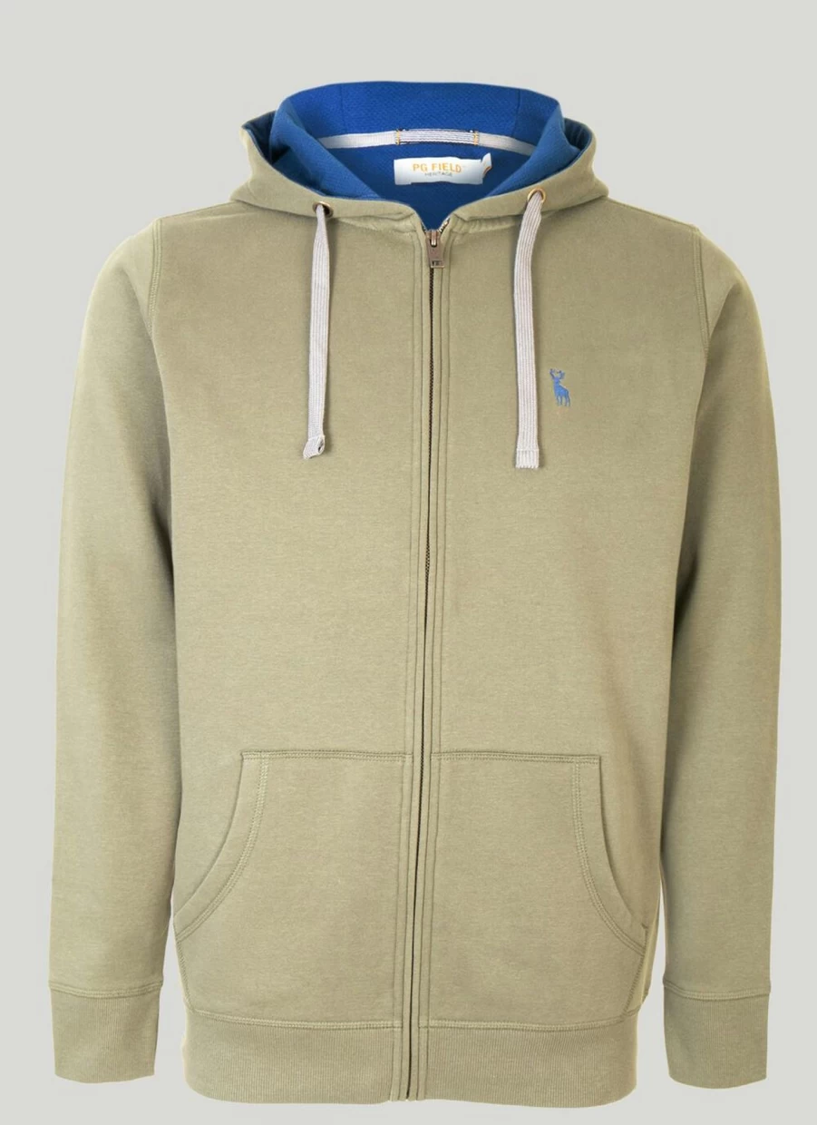 PG Field Men's Zip Through Hoodie - Lightweight Fleece Pullover with Full-Zip Design