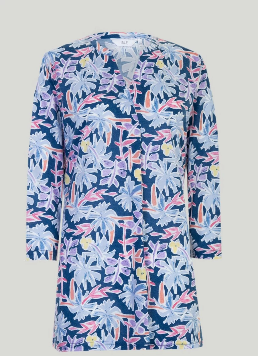 "Isle Women's Printed Tunic Top - Flowy Casual Blouse for Women"