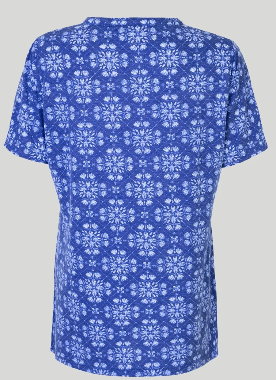 Isle Women's Printed Notch Neck Top - Stylish Casual Blouse for Everyday Wear