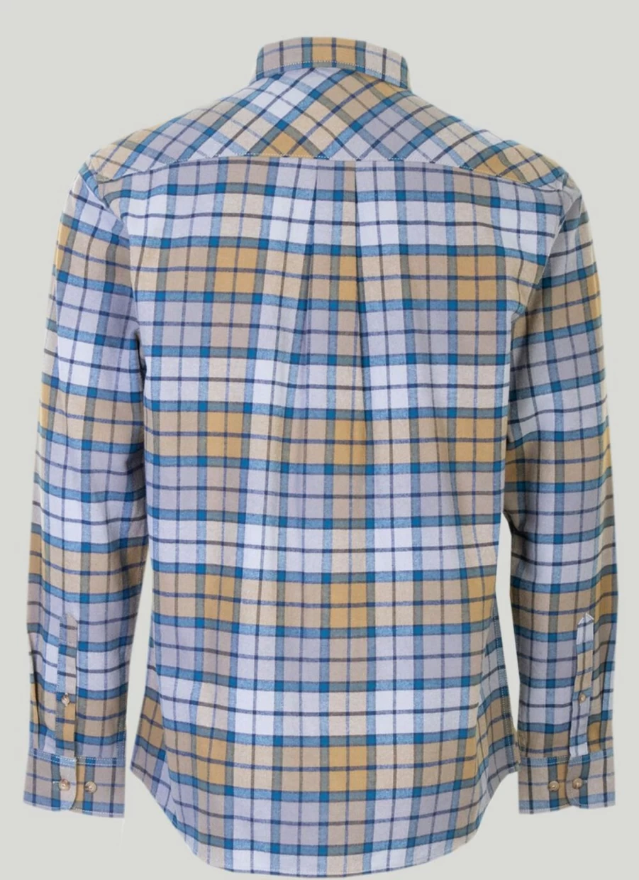 PG Field Men's Long Sleeve Checkered Plaid Shirt - Classic Casual Button-Up